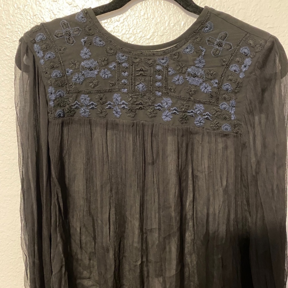 FREE PEOPLE black sheer top